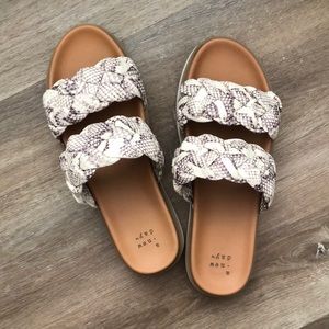 A New Day snake print braided sandals